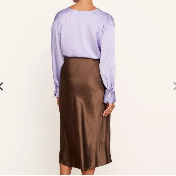 New! Vince satin Slip Midi Skirt Nut Brown silk 1X plus size nwot 33409 - Picture 3 of 13